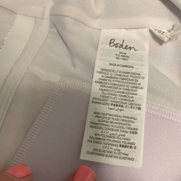 Boden Long Swimsuit 20-22L US Long Torso one piece Pink Yellow Floral V Neck NWT - Picture 13 of 15